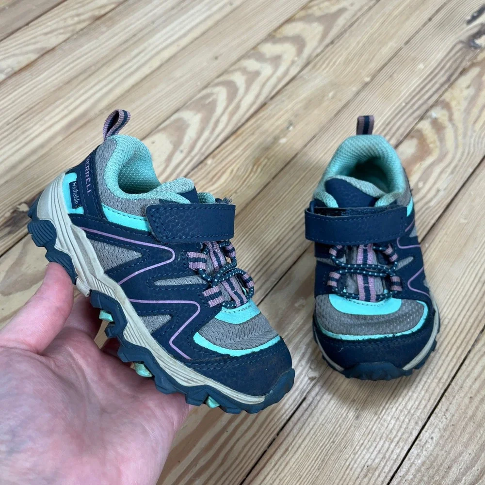 Merrell Trail Quest Jr Navy Teal Hiking Sneakers toddler outdoor Kids Size 7.5W